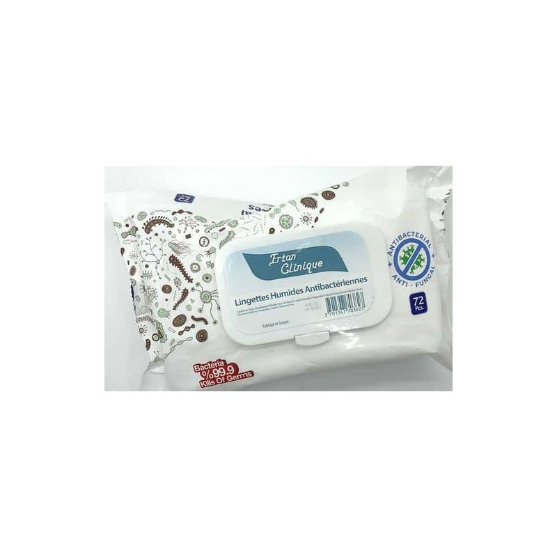 Lingettes Antibactériennes x72