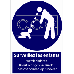 Surveillance Machine à Laver Sticker 10x14