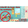 Interdit de jouer dans les sanitaires