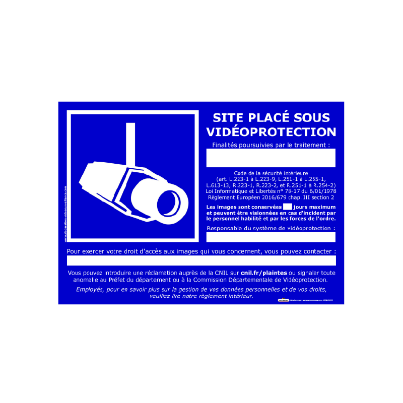 Autocollant 15x21 Vidéoprotection Vitrophanie