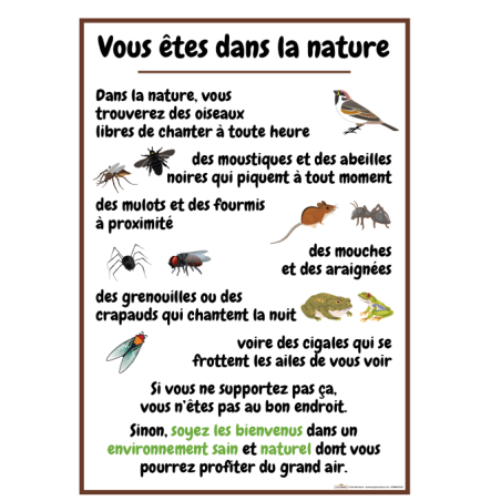 Vous êtes dans la Nature fond Blanc