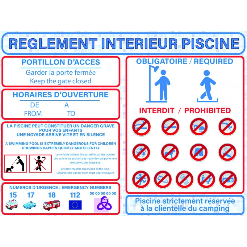 Réglement Piscine