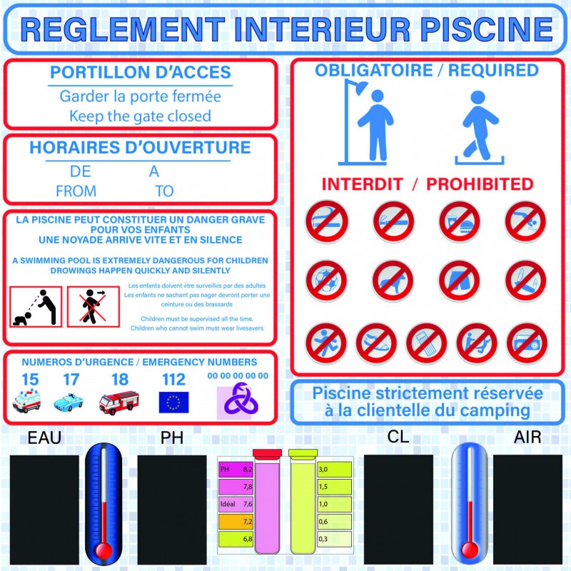 Réglement Piscine + Mesures