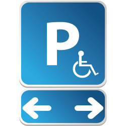 PARKING HANDI avec flèches G & D (PMR)